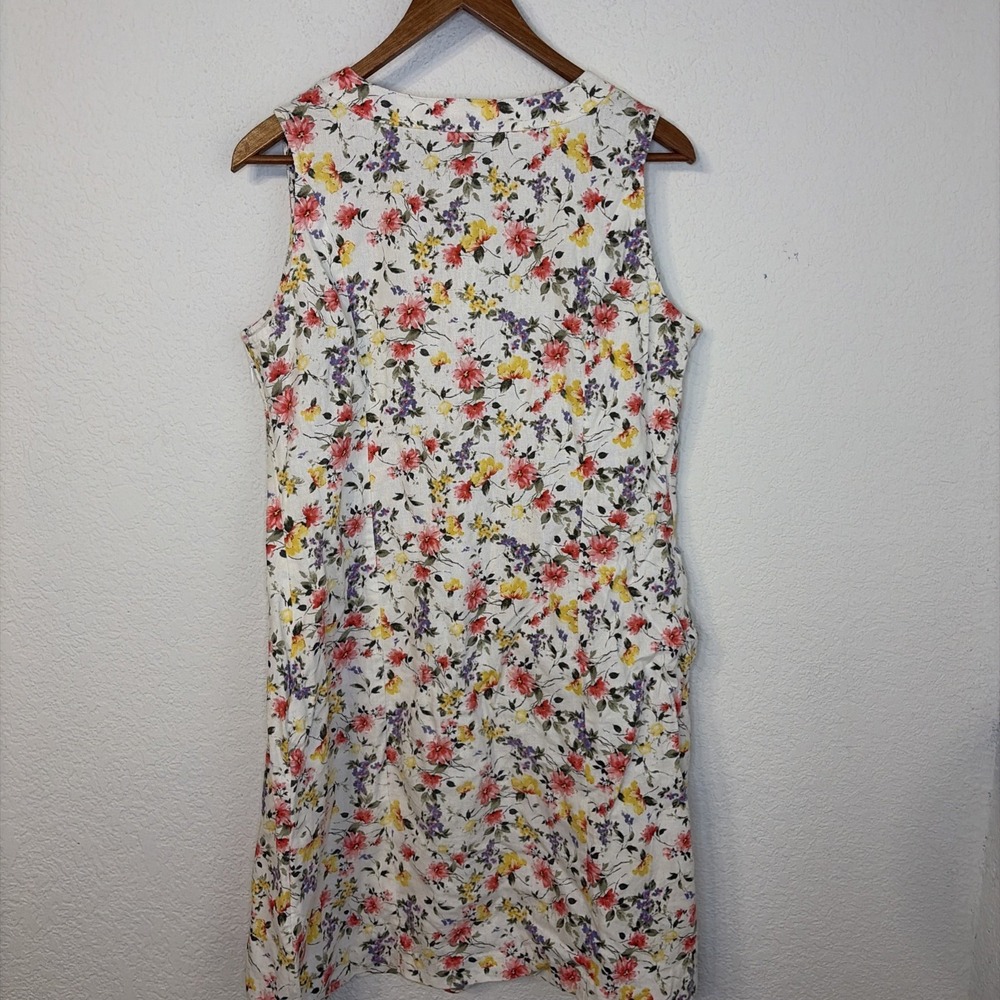 Vintage Chadwick's Linen Blend Floral Old Money Vacay Resort Dress Size Med - Picture 5 of 7